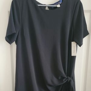 Blue Rain Black dress with side tie accent